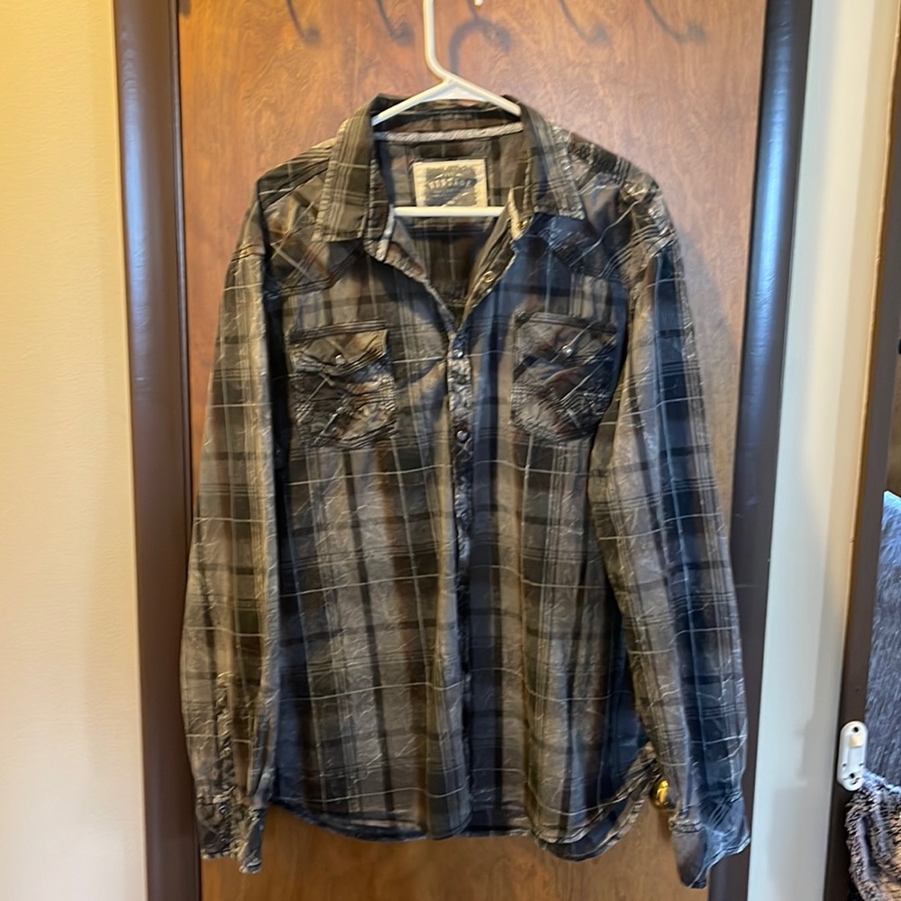 Mens XL BKE long sleeve button up cotton shirt